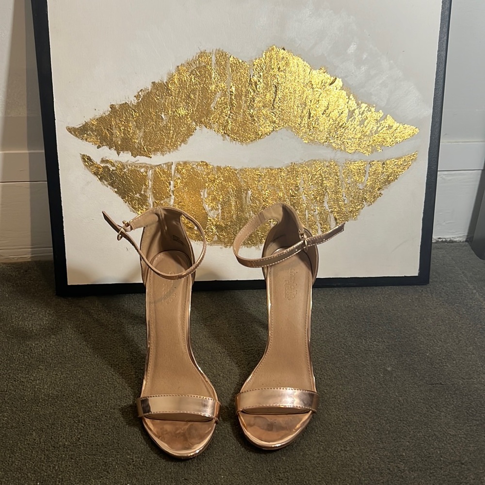 Rose Gold heeled sandals